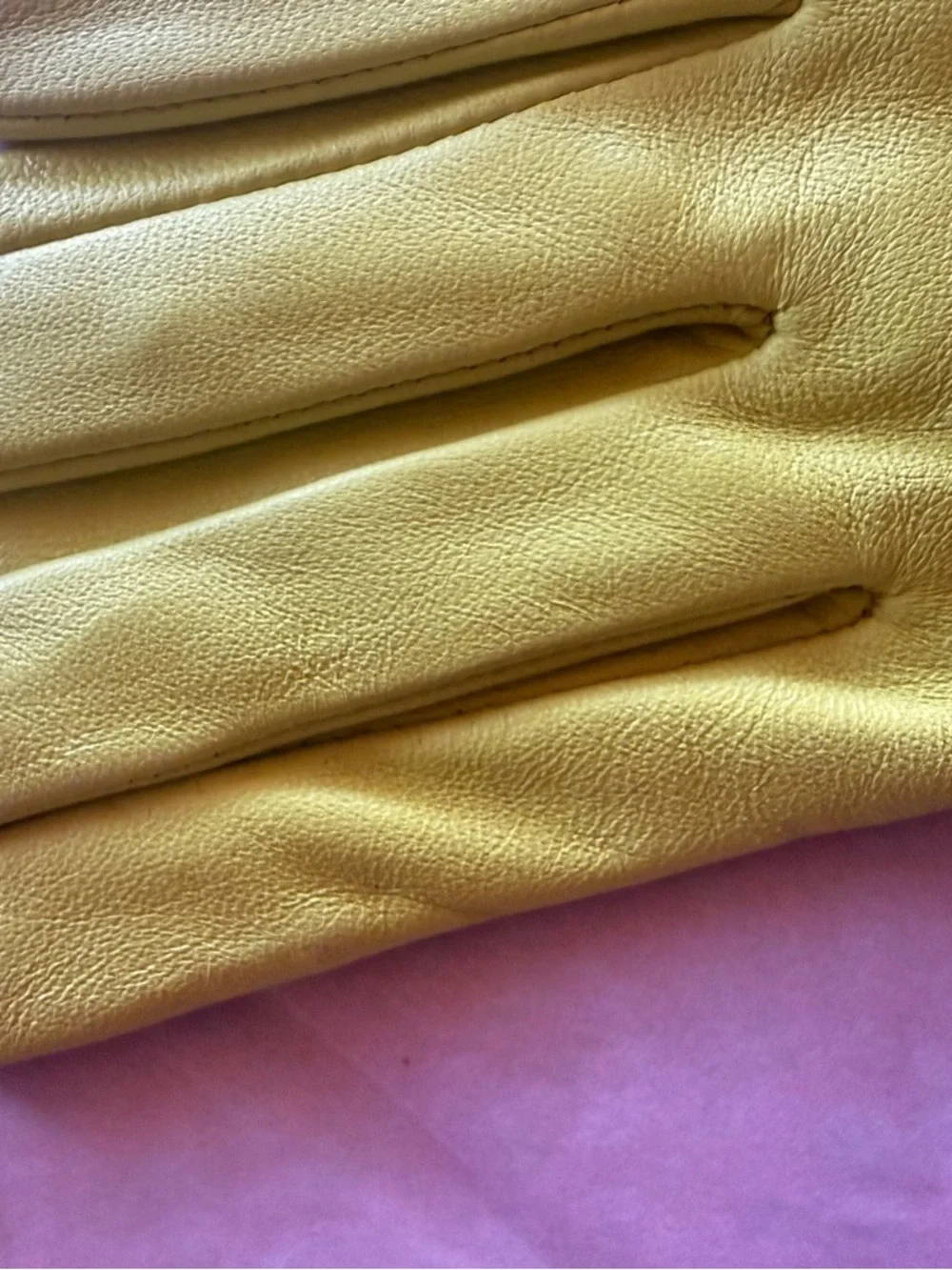 A New Day Women’s Leather Gloves in Chartreuse Green Size Small NWT